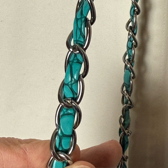 Faux Leather/Turquoise Western Theme Crossbody Bag EUC - Picture 5 of 7